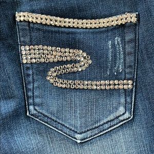 A7 Super Shiny Crystal Embellished Stretch Jeans